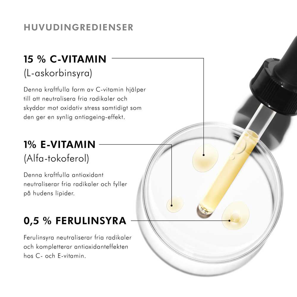 C E Ferulic med 15% L-askorbinsyra